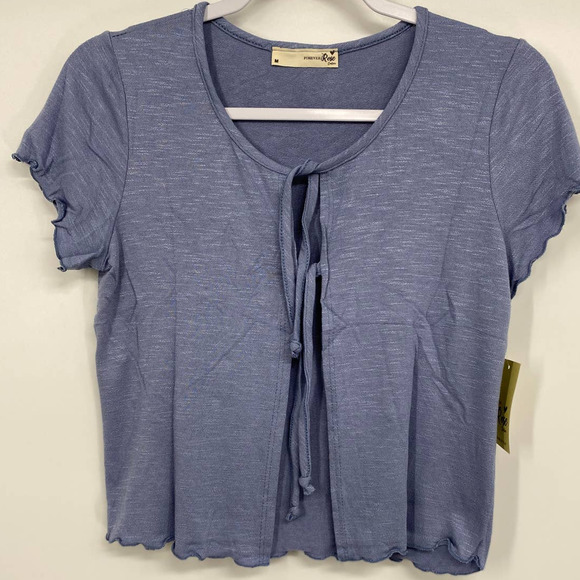 Forever Rose Couture Juniors Blue Short Sleeve Open Shrug Cardigan NEW XL - Picture 9 of 10